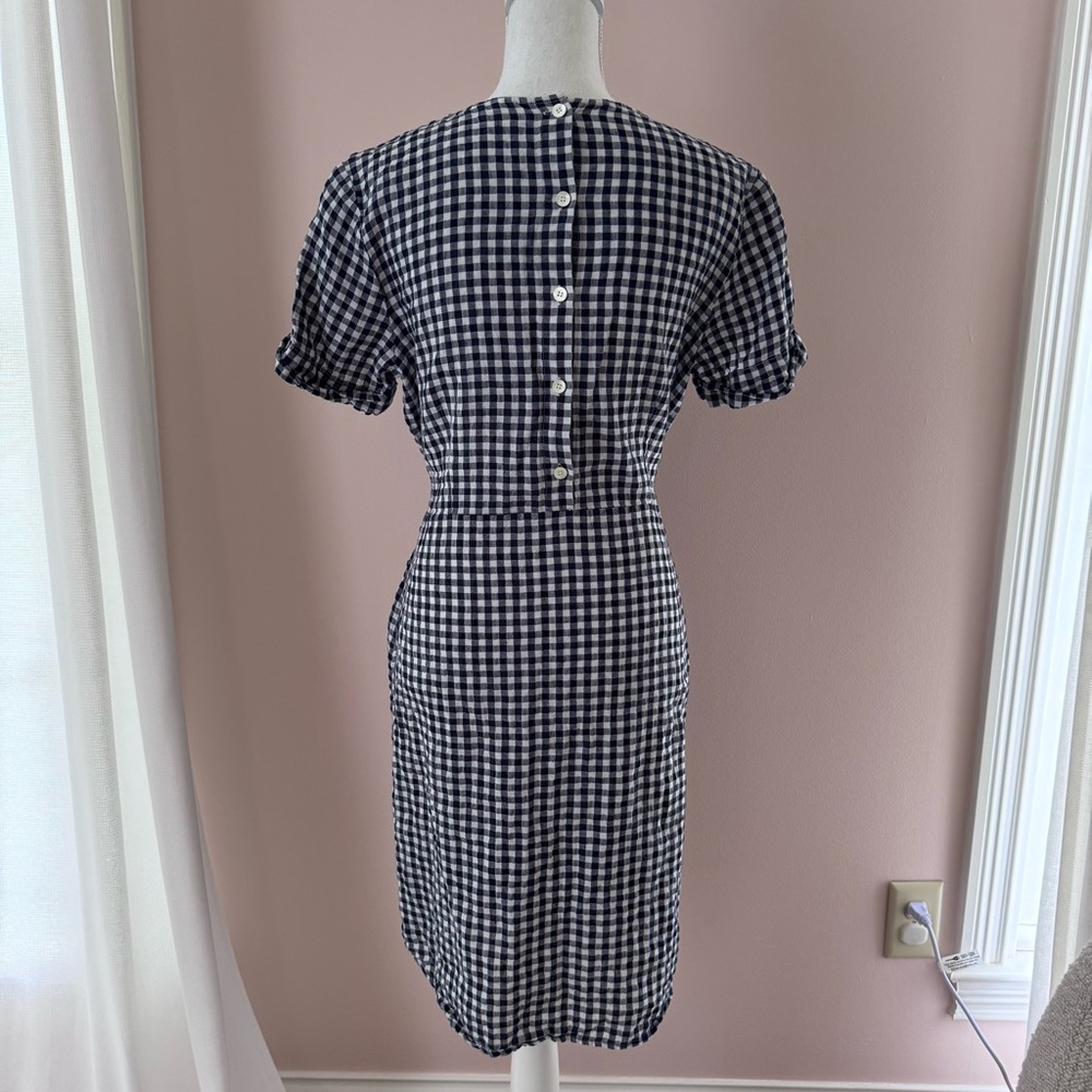 EUC Re-Posh J. McLaughlin Black and White Gingham Tie-Waist Dress SZ 8 - Picture 4 of 15